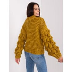 Wool Fashion Ženski pulover ERILE olivne barve AT-SW-2382.97P_401850 Univerzalni