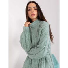 Wool Fashion Ženska obleka z rolojem LERSHA mint AT-SW-2367-1.35P_401637 Univerzalni