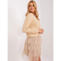 Wool Fashion Ženski karirasti pulover ALE beige AT-SW-2346-2.99P_402712 Univerzalni