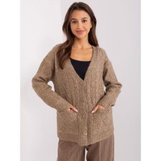 Wool Fashion Ženski pulover z izrezom v obliki črke V MILED temno bež AT-SW-2358.31_403202 Univerzalni