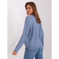 Wool Fashion Ženski pulover z gumbi SIMINA modre barve AT-SW-2346-2.99P_402557 Univerzalni