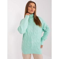 Wool Fashion Ženski pulover z rolojem HINA mint AT-SW-23401.97P_404527 Univerzalni