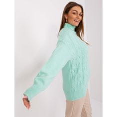 Wool Fashion Ženski pulover z rolojem HINA mint AT-SW-23401.97P_404527 Univerzalni