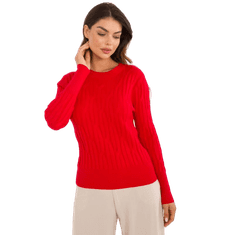 Wool Fashion Ženski pulover z okroglim vratom rdeče barve AT-SW-2338-2.61_409168 Univerzalni