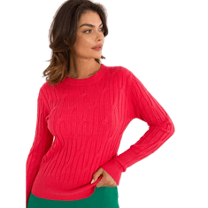 Wool Fashion Ženski pulover z okroglim vratom koralne barve AT-SW-2338-2.61_409146 Univerzalni