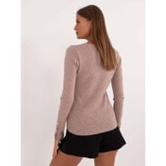 Wool Fashion Ženski pulover iz viskozne mešanice temno bež AT-SW-2334.91_409275 S-M