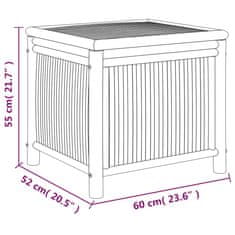 Vidaxl Vrtna škatla za shranjevanje 60x52x55 cm bambus