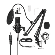 MG BM-700 USB kondenzatorski mikrofon s stojalom, črn