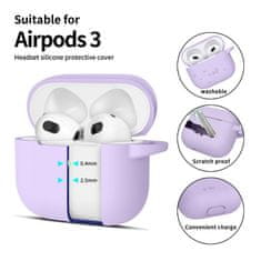 Tech-protect Silicone Hook ovitek za Apple AirPods 3, vijolična