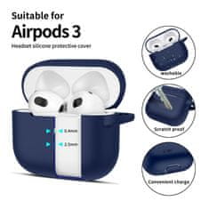 Tech-protect Silicone Hook ovitek za Apple AirPods 3, temnomodro