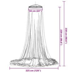 Vidaxl Komarnik za posteljo 220 mreža bela 56x56x220 cm