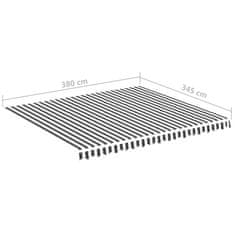 Vidaxl Nadomestno blago za tendo antracitno in belo 4x3,5 m