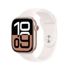 Apple Watch S10 pametna ura, 42mm, GPS, rožnato zlato aluminijasto ohišje z rožnatim športnim paščkom, M/L (mwwj3qh/a)