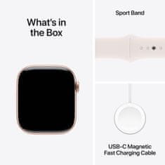 Apple Watch S10 pametna ura, 42mm, GPS, rožnato zlato aluminijasto ohišje z rožnatim športnim paščkom, M/L (mwwj3qh/a)