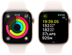 Apple Watch S10 pametna ura, 42mm, GPS, rožnato zlato aluminijasto ohišje z rožnatim športnim paščkom, M/L (mwwj3qh/a)