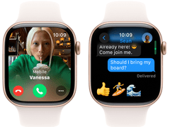 Apple Watch S10 pametna ura, 42mm, GPS, rožnato zlato aluminijasto ohišje z rožnatim športnim paščkom, M/L (mwwj3qh/a)