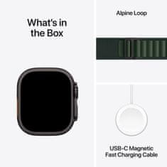 Apple Watch Ultra 2 pametna ura, 49mm, Cellular, Black Titanium ohišje, Dark Green Alpine Loop pašček, L