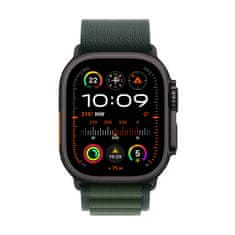 Apple Watch Ultra 2 pametna ura, 49mm, Cellular, Black Titanium ohišje, Dark Green Alpine Loop pašček, L