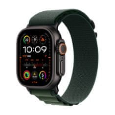 Apple Watch Ultra 2 pametna ura, 49mm, Cellular, Black Titanium ohišje, Dark Green Loop pašček, M