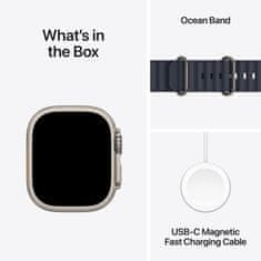 Apple Watch Ultra 2 pametna ura, 49mm, Cellular, Natural Titanium ohišje, Navy Ocean pašček