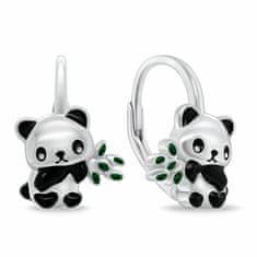 Brilio Silver Srebrni obeski uhani Panda EA1111W