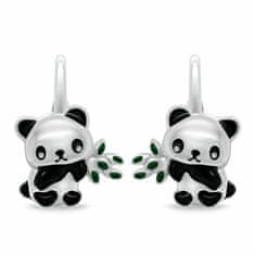 Brilio Silver Srebrni obeski uhani Panda EA1111W