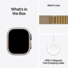 Apple Watch Ultra 2 pametna ura, 49mm, Cellular, Natural Titanium ohišje, Alpine Loop pašček, L