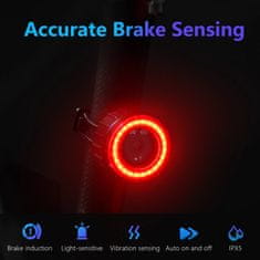 Smart Plus Smart Auto Brake Sensing Bicycle Taillight | LED, USB polnilna, vodoodporna