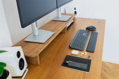 GRINDWOOD Premium Oak Wooden Monitor Stand: Walnut Elegance