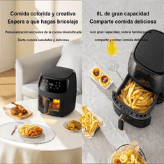 Smart Plus 1400W 8L Air Fryer | Brez olja, programabilna, pametna LED pečica na dotik, toplotni cikel za krompirček in piščanca