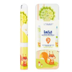 Novamed VITAMMY SMILE squirrel + DODO Memo gooseberry darilni set sonična zobna ščetka za otroke in igra s slikami