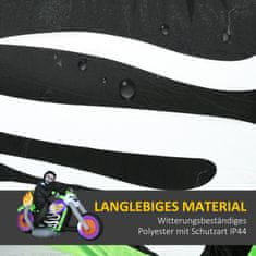 HOMCOM Dekoracija Za Noč Čarovnic 1,44 M Hell Biker Motorcyclist Ghost Z Led Osvetlitvijo Svetleča Zračna Figura Dekoracija Samonapihljiva 