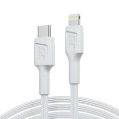 Green Cell Green Cell PowerStream - Kabel USB-C - Lightning 100 cm Kabel za napajanje s certifikatom Apple MFi (bel)