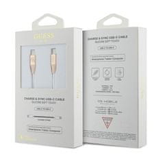 Guess Guess z logotipom - Kabel za hitro polnjenje USB-C z USB-C 1,5 m (zlat)