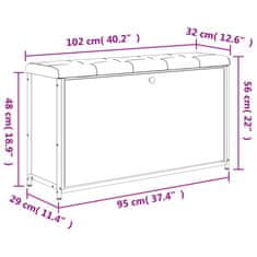 Vidaxl Klop za čevlje s preklopnim predalom črna 102x32x56 cm