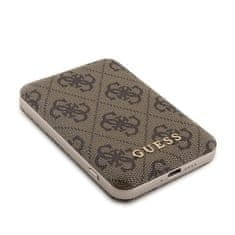 Guess Guess 4G usnjeni kovinski logotip MagSafe - indukcijska baterija 5000 mAh 15W MagSafe (rjava)