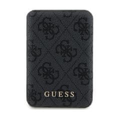 Guess Guess 4G usnjeni kovinski logotip MagSafe - indukcijska baterija Power Bank 5000 mAh 15W MagSafe (črna)