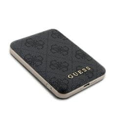 Guess Guess 4G usnjeni kovinski logotip MagSafe - indukcijska baterija Power Bank 5000 mAh 15W MagSafe (črna)