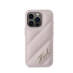 Karl Lagerfeld Karl Lagerfeld Diagonal Quilted Script - Ohišje za iPhone 15 Pro (roza)