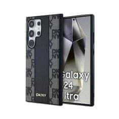 DKNY DKNY Usnjeno ohišje s kvačkanim enobarvnim vzorcem MagSafe - Samsung Galaxy S24 Ultra Case (črno)