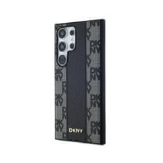 DKNY DKNY Usnjeno ohišje s kvačkanim enobarvnim vzorcem MagSafe - Samsung Galaxy S24 Ultra Case (črno)