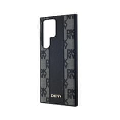 DKNY DKNY Usnjeno ohišje s kvačkanim enobarvnim vzorcem MagSafe - Samsung Galaxy S24 Ultra Case (črno)