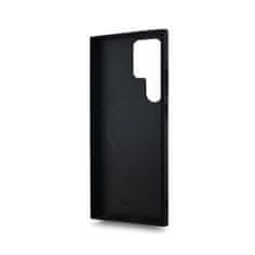 DKNY DKNY Usnjeno ohišje s kvačkanim enobarvnim vzorcem MagSafe - Samsung Galaxy S24 Ultra Case (črno)