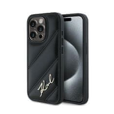 Karl Lagerfeld Karl Lagerfeld Diagonal Quilted Script - Ohišje za iPhone 15 Pro (črno)