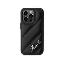 Karl Lagerfeld Karl Lagerfeld Diagonal Quilted Script - Ohišje za iPhone 15 Pro (črno)