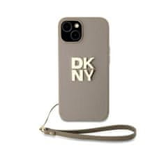 DKNY DKNY zapestni trak z logotipom - ohišje za iPhone 15 / 14 / 13 (bež)