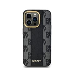 DKNY DKNY Usnjeno ohišje s kvačkanim enobarvnim vzorcem MagSafe - ohišje za iPhone 14 Pro Max (črno)