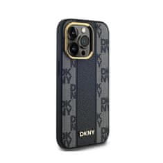 DKNY DKNY Usnjeno ohišje s kvačkanim enobarvnim vzorcem MagSafe - ohišje za iPhone 14 Pro Max (črno)