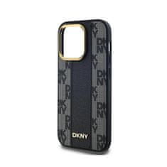 DKNY DKNY Usnjeno ohišje s kvačkanim enobarvnim vzorcem MagSafe - ohišje za iPhone 14 Pro Max (črno)