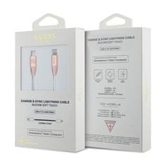 Guess Guess Ebossed Logo - Kabel USB-C za Lightning s certifikatom MFi 1,5 m (roza)